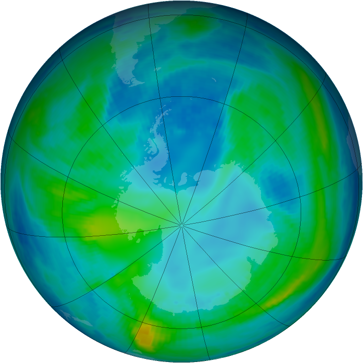 Antarctic ozone map for 30 April 1998